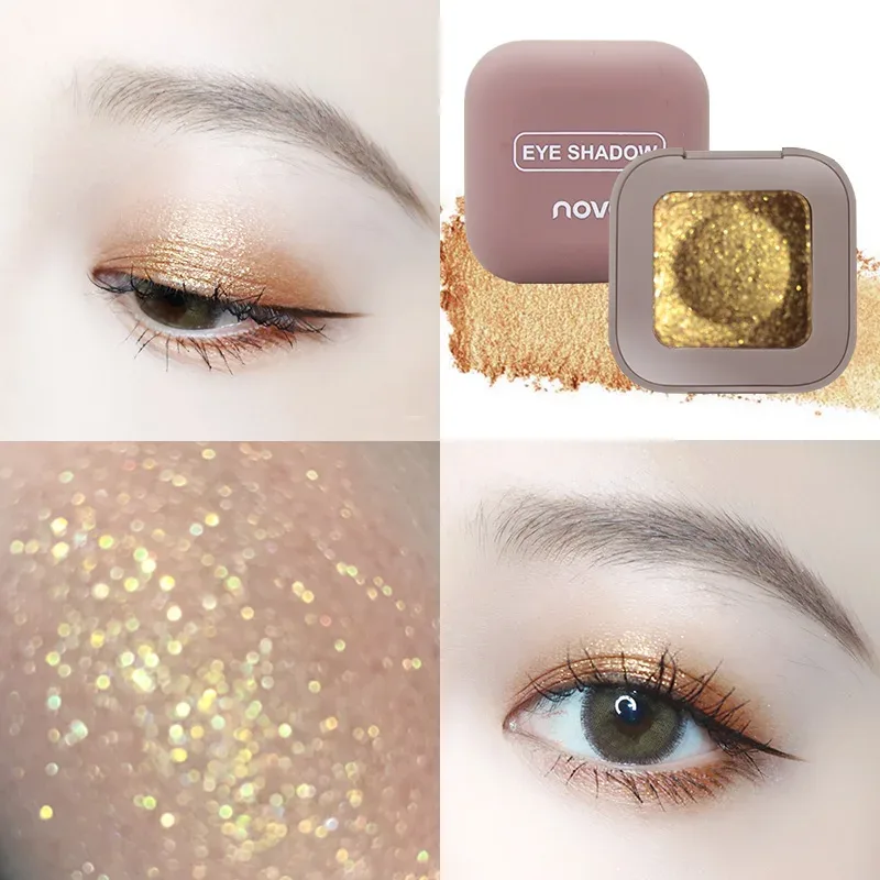Ujung Jari Keyboard Cat Rias Eye Shadow Keren Eye Shadow Glitter 3D Eye Shadow Logam Telanjang untuk Mencerahkan Riasan Mata — image 15