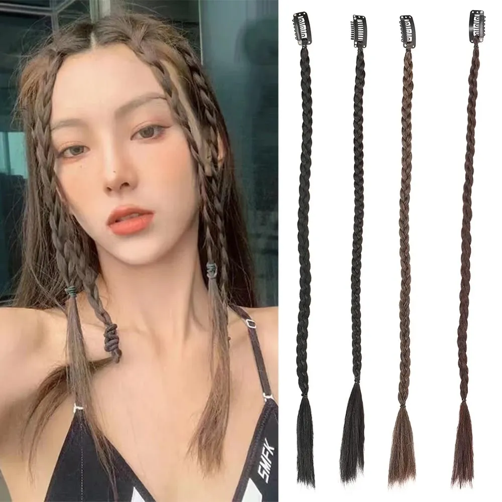 1 Cái Tổng Hợp Bím Tóc Giả Mạnh BB Kẹp Hộp Nhẹ Viền Đuôi Ngựa Tóc Miếng Dành Cho Nữ Phụ Kiện Thời Trang — image 2