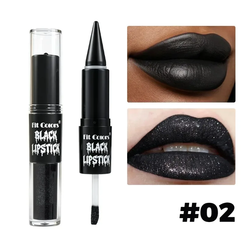 ฮาโลวีน 2-in-1 ลิปกลอส Matte Lip Liner ยาวนานกันน้ำลิปสติก Moisturizing SHINY Lip Oil สำหรับปาร์ตี้แต่งหน้า — image 8