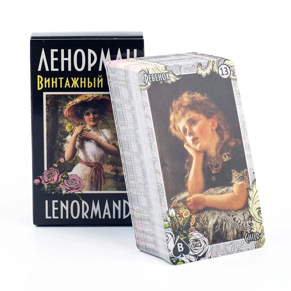 72 stk ЛЕНОРМАН ВИНТАЖНЫЙ СТИЛЬ LENORMAND ORACLE Russian Visions Tarot Divination Fate Deck brætspilskort til familiefest