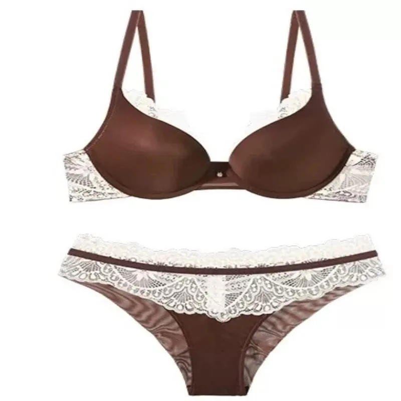Komplet bielizny damskiej z koronką biustonosz push-up zapobiegający zwiotczeniu wsparcie miękkie fiszbiny lekki komfort moda damska komplet bielizny — image 6
