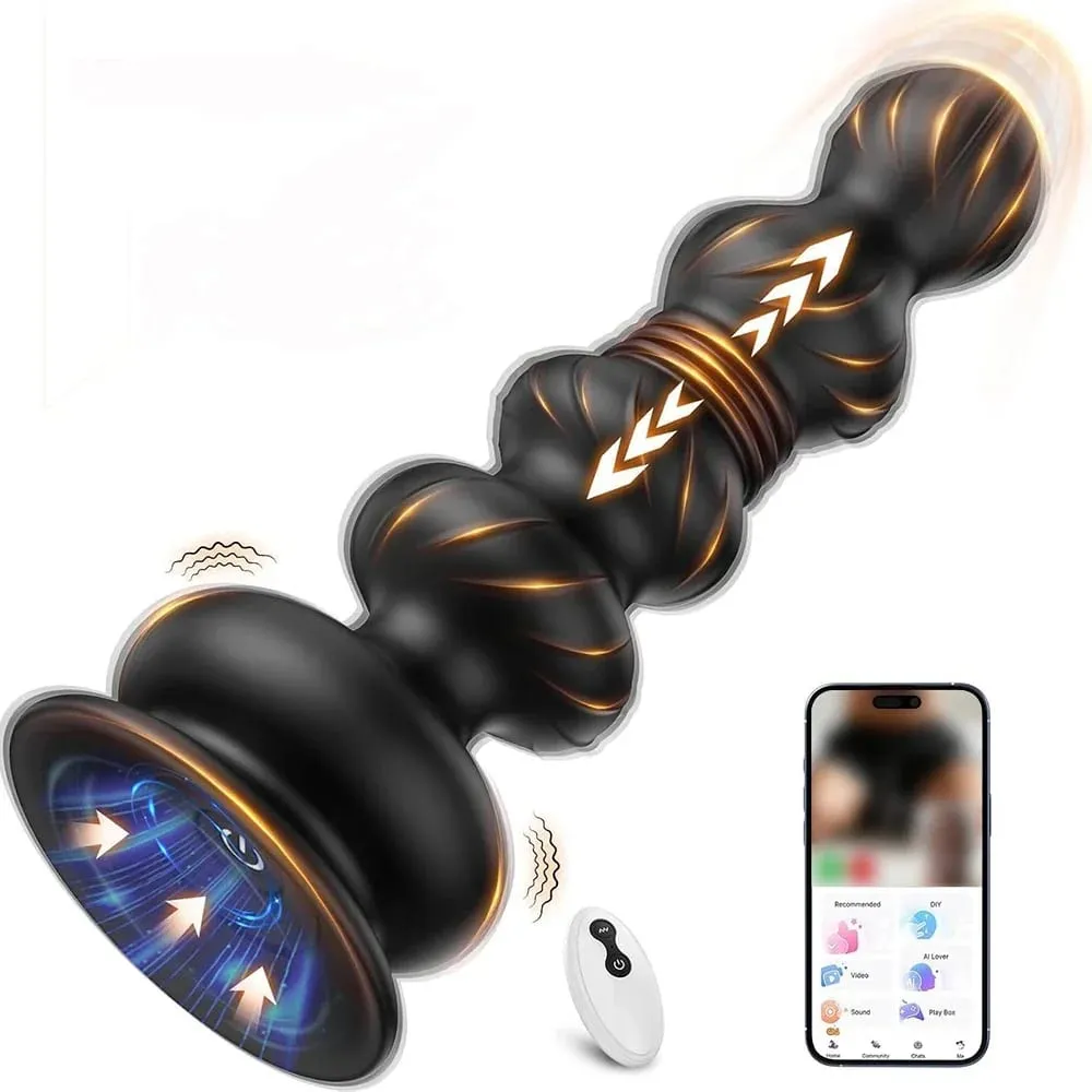 APP Fjernbetjening Støbende Vibrerende Analperler til Gay Prostata Massager Butt Plug Anal Vibrator med Sugekop Sexlegetøj Mænd — image 1