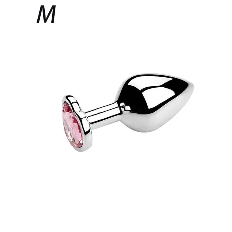 5 størrelser Rustfrit stål Krystal Hjerte Anal Plug Aftagelig Butt Plug Stimulator Prostata Massager Analsex legetøj Dildoer