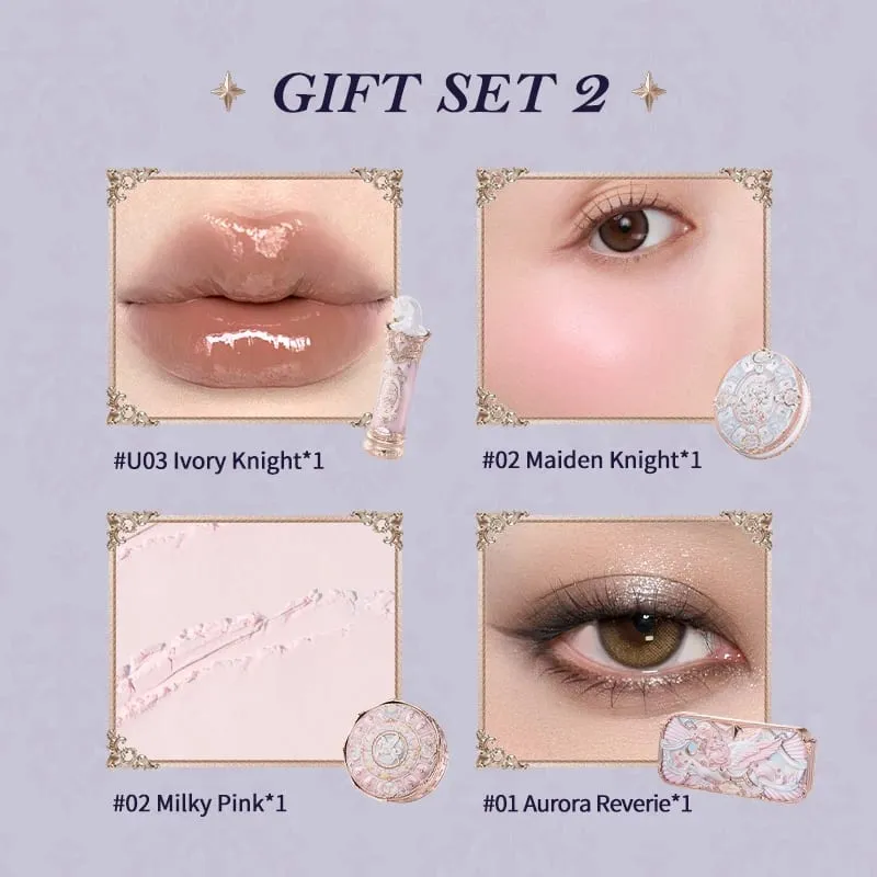 Çiçek Bilir Şövalye Unicorn Koleksiyonu Hediye Seti Makyaj Paleti Ayna Ruj Allık Gevşek Ayar Pudra Seti De Maquillaje — image 8