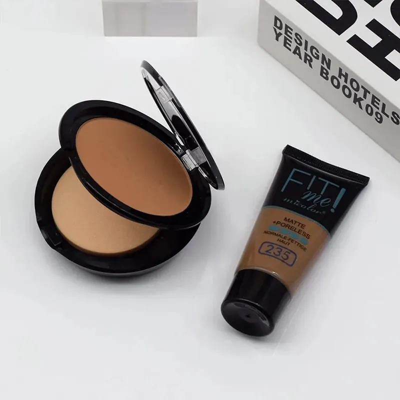 Micolor Fit Me 2 IN 1 Poreless Powder & Liquid Foundation Full Coverage Liquid Concealer Scars Dark Circles Acne Cosmetic Set — image 6