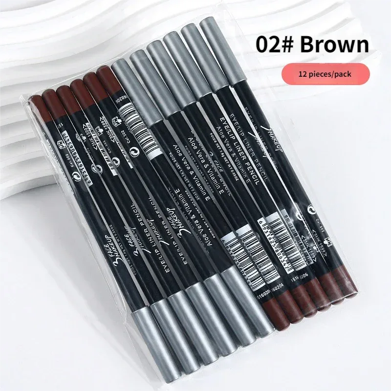 1/12 Stück wasserfester schwarzbrauner Eyeliner-Stift, wischfest, langlebig, anfängerfreundlich, glatt, hochpigmentiert, Punk-Augen-Make-up — image 9