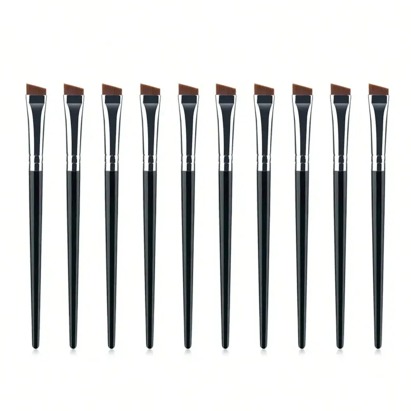 10 stykker vinklede øjenbrynsbørster Øjenbrynfarvet børste Flad tilspidsede øjenbrynskoncealerbørste Øjenmakeupbørster — image 8