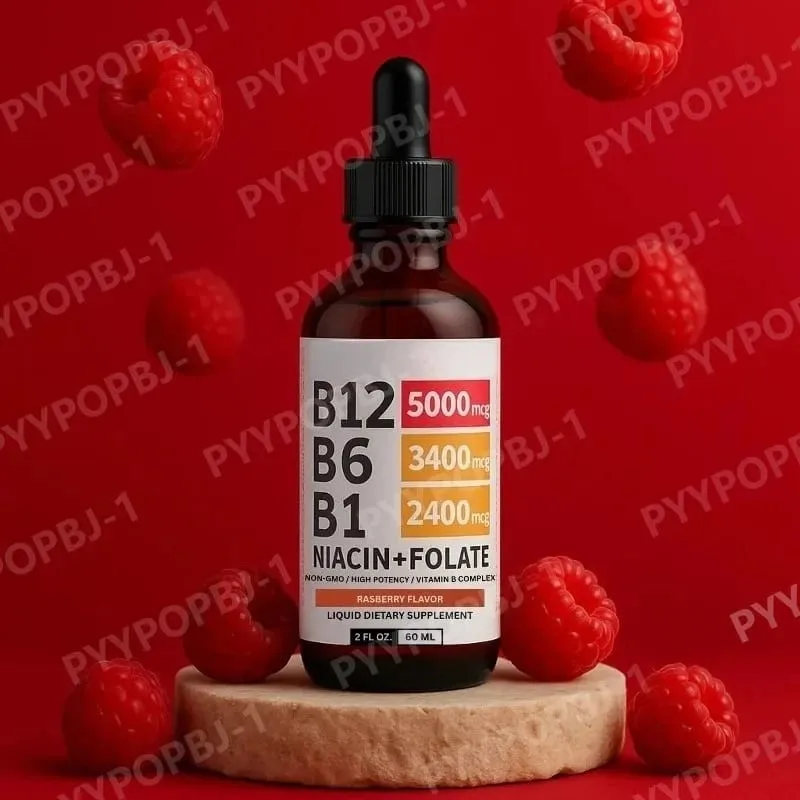 Gouttes liquides complexes de vitamine B 5 en 1, B12 B6 B1, niacine folate, soutien du métabolisme énergétique normal, santé du système immunitaire — image 3
