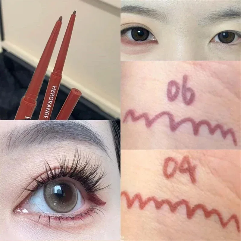 Crayon Eyeliner 12 couleurs, rouge vin, imperméable, durable, marron mat, fard à paupières, bâton de Contour, pigment élevé, maquillage pour les yeux, ver à soie — image 20