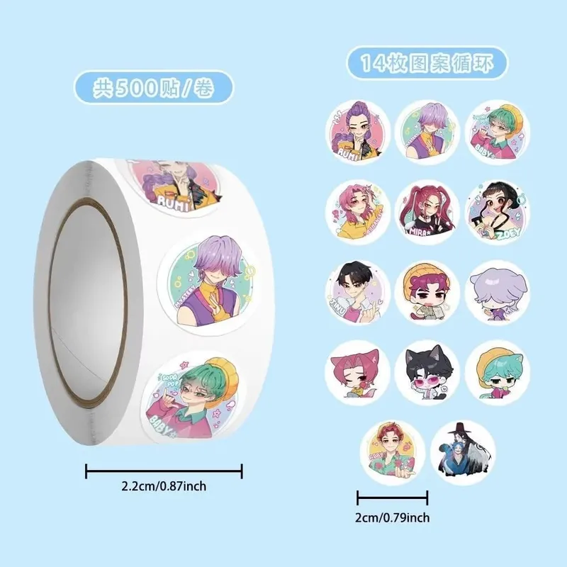 ใหม่ 500pcsRoll อะนิเมะยอดนิยม KPop สติกเกอร์ Tiger Theme DIY กันน้ำสำหรับสมุดภาพโทรศัพท์สเก็ตบอร์ดแล็ปท็อป Decor