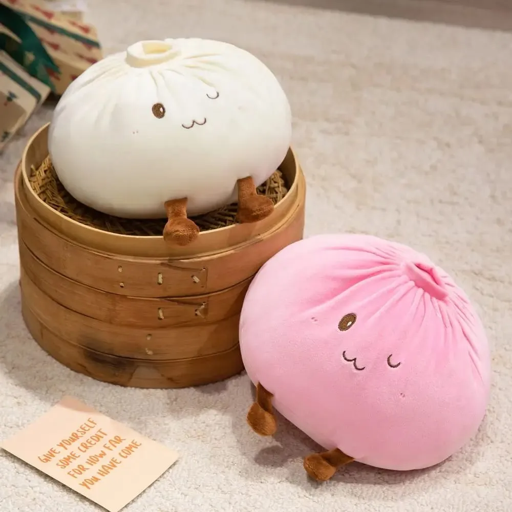 Materiale super morbido in peluche, cuscino in peluche per panino al vapore, imbottito in cotone PP, soffice e confortevole, giocattolo di peluche per alleviare lo stress — image 5