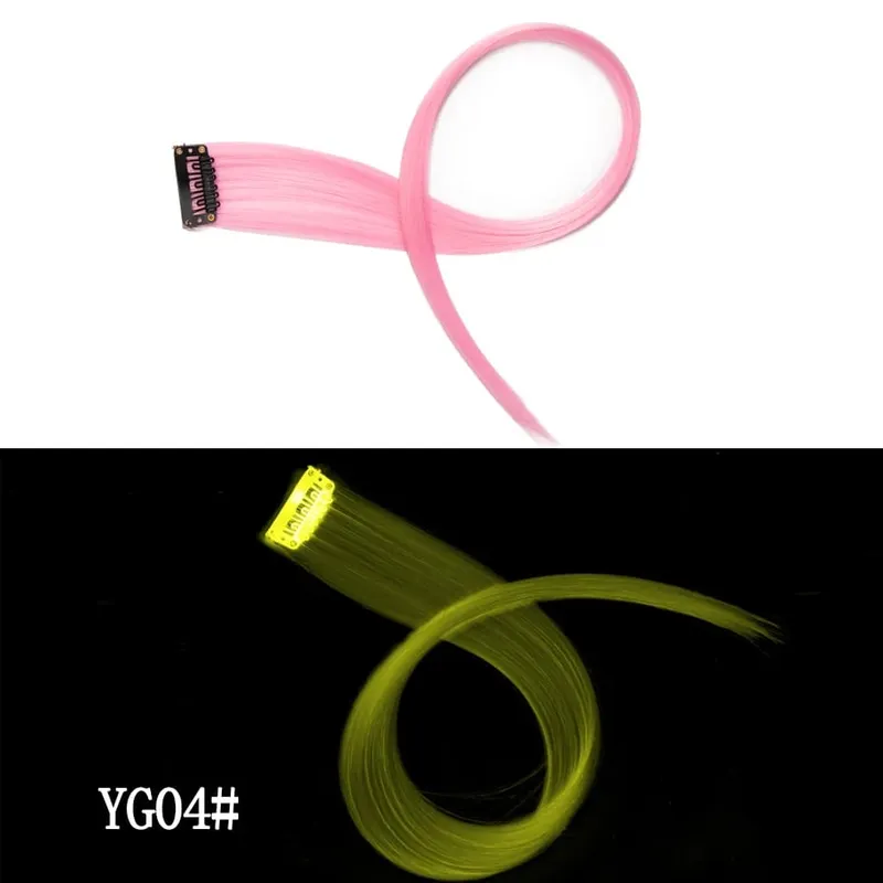 Leeons Synthetic Hair Extensions With Clips Heat Resistant Straight Hair Extensions Color Colored Black Hair Clip Womens 12G/Pcs — image 97