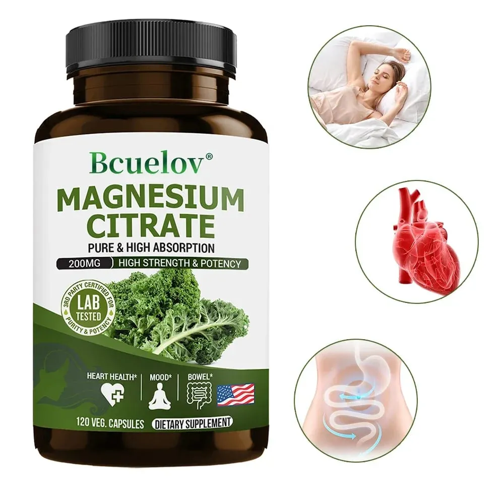 Magnesium Citrate Supplement - Highly Absorbed Relieves Constipation Relaxes Nerves Supports Heart Health Muscles and Bones — image 2