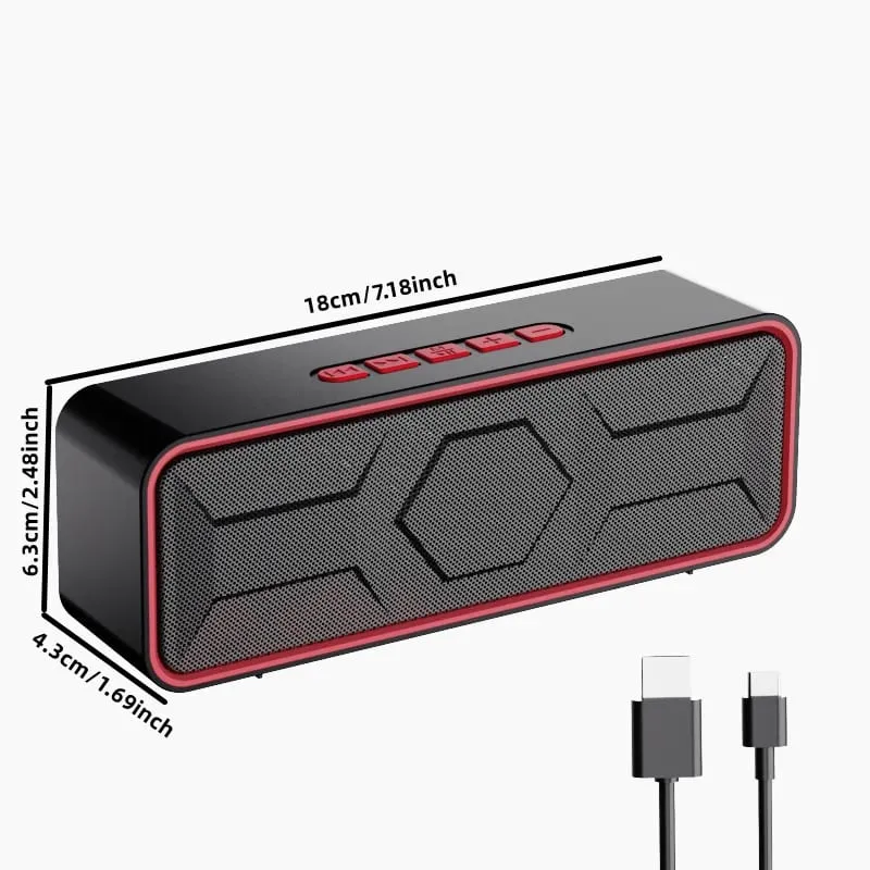 ลำโพงบลูทูธแบบพกพาไร้สาย 10W Dual Driver สเตอริโอเบส TWS FM TF USB AUX แฮนด์ฟรี BT 5.0 10H บ้านปาร์ตี้กลางแจ้ง — image 4