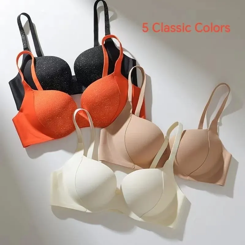 เซ็กซี่ Rhinestone Push Up Bra สำหรับผู้หญิงที่มีสายรัดไหล่ปรับได้ไม่มีรอยต่อ Anti-sagging ชุดชั้นใน — image 3