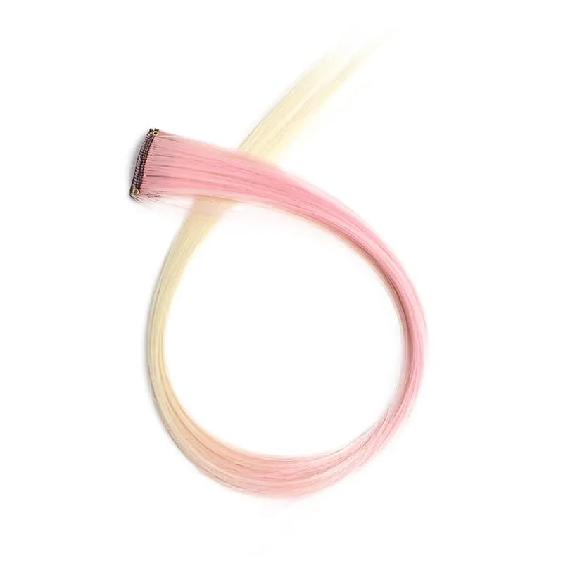 Clip sintetica lunga dritta da 22 pollici nelle estensioni dei capelli Posticci ad alta temperatura Colori arcobaleno Accessori per capelli per le donne — image 31