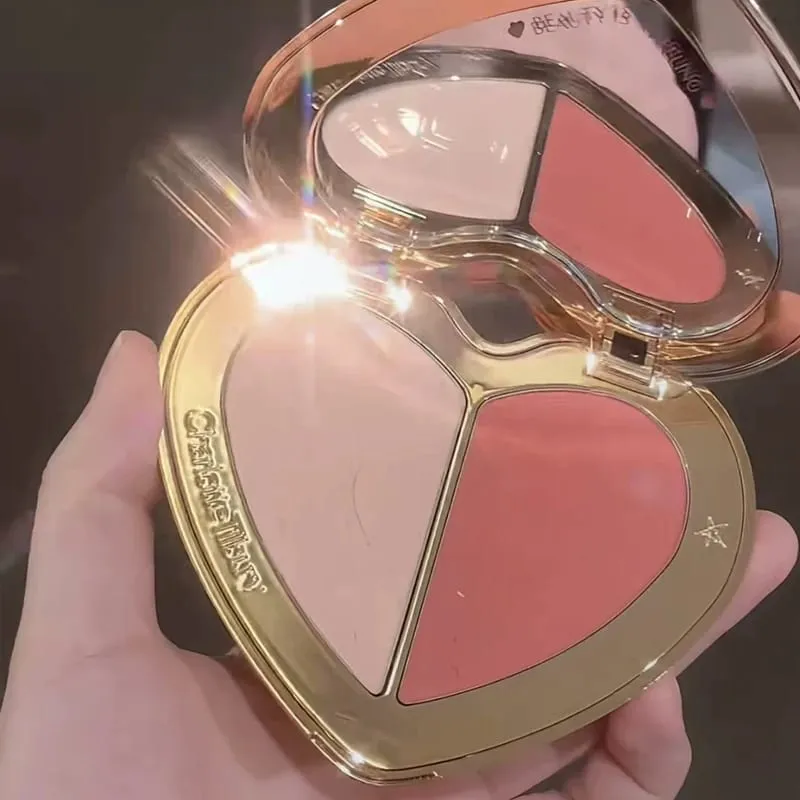CT Setting Spray Ljusar Setting Powder Compact Two-tone Heart Blush Hydrating Lip Mask Highlight Borsthuvud Makeup Essence