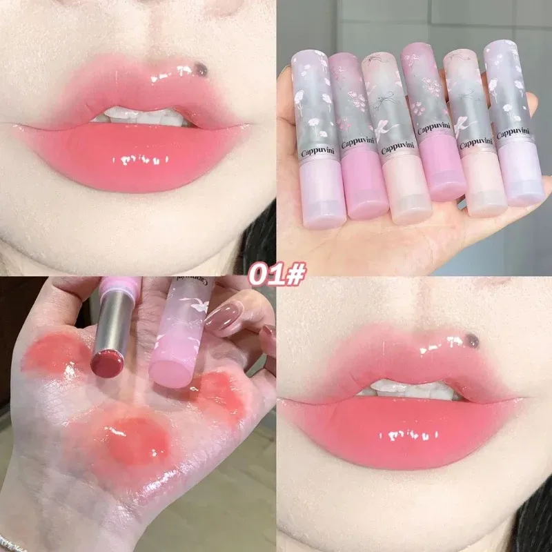 Spiegelglas Fester Lipgloss Wasserlicht Rundrohr Anhaltender feuchtigkeitsspendender Lippenstift Natürlicher Nude-Pfirsich-Tönung Gelee-Lippenglasur-Make-up — image 11
