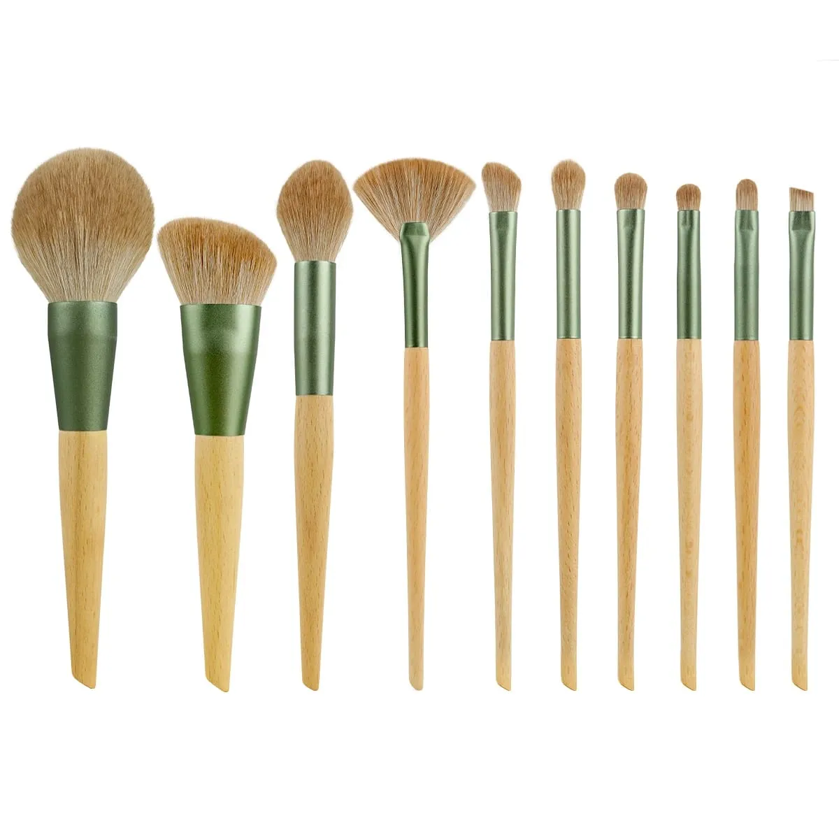 10 Pcs Set Berus Mekap Berus Kontur Berus Hidung Berus Pembayang Mata Serbuk Penyebaran Berus Kayu Runcing Pemegang Kayu Alat Kosmetik — image 6