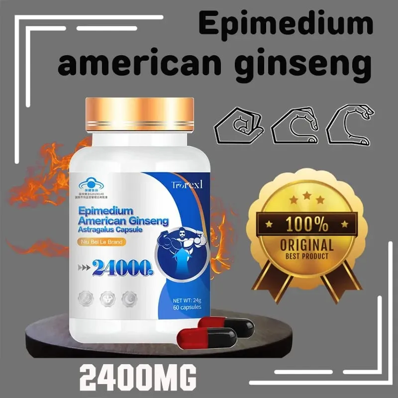100% Pure Non-GMo Organic American Ginseng Supplement - 60 Capsules Supports Reproductive Health Natural Energizer Stamina — image 2