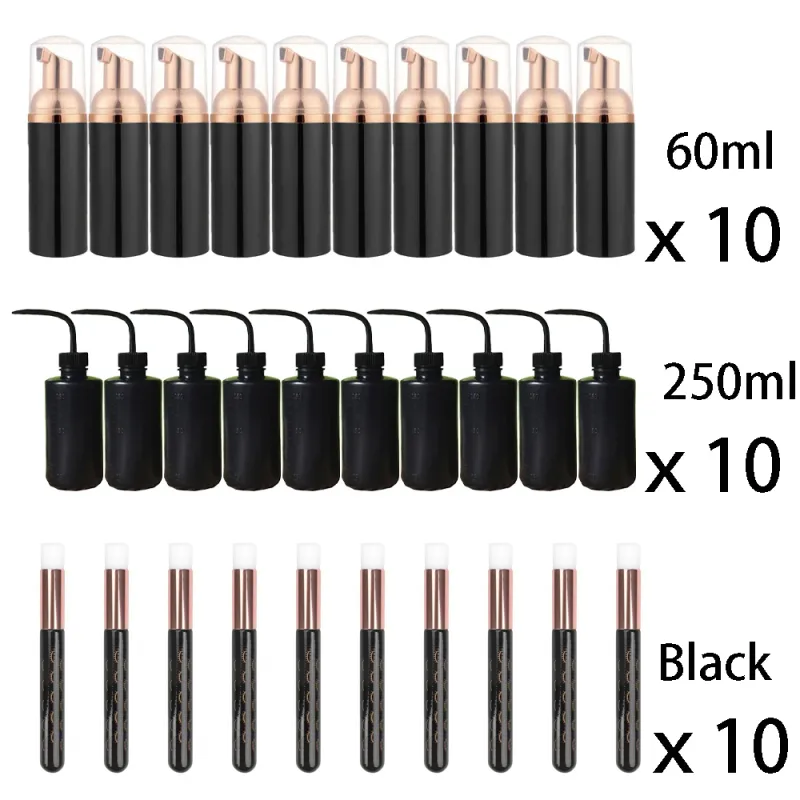 60ml Genopfyldelig lækagefri tomme skummoussepumpeflasker Lash Extension Cleansing Kit Blød børste 250ml skylleflaske Skønhedsværktøj — image 14