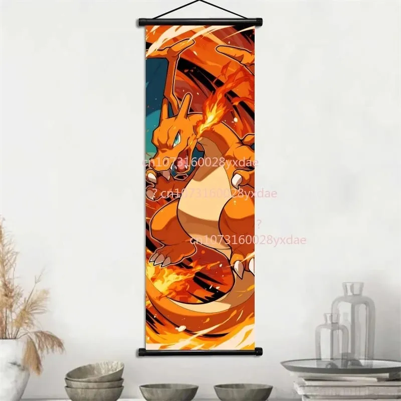 Anime-gedrucktes Pokemon-Poster, Cartoon-Wandkunstwerk, Gengar, Eichhörnchen, Bulbasaur, Pikachu, Hängerolle, Familienzimmer-Dekoration — image 13