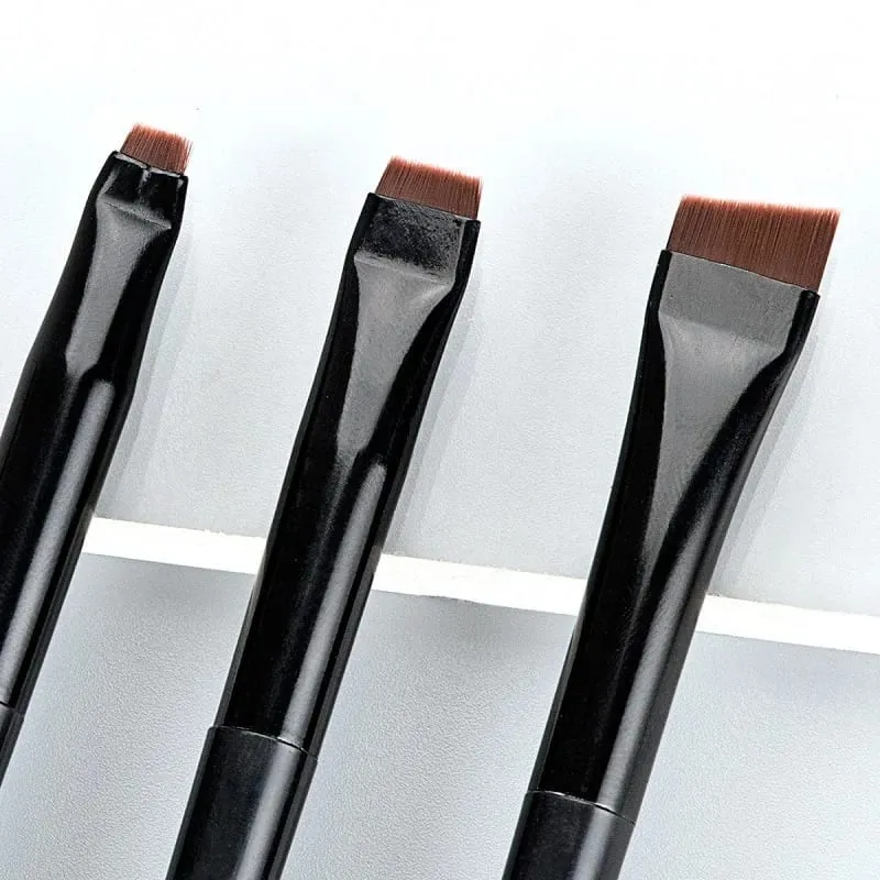 Klinge Eyeliner Pinsel Augenbrauen Pinsel Tragbare Flache Fein Eye Liner Brauen Kontur Make-Up Pinsel Kosmetische Schönheit Make-Up Werkzeug 3 teile/satz — image 3