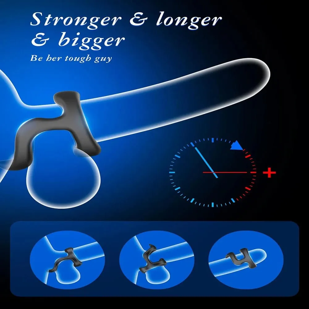Penis Ring Silicone Cock Rings Delay Ejaculation Scrotal Binding Ball Stretcher Erection Enhancing Lock Cockring Sex Toy for Men — image 3
