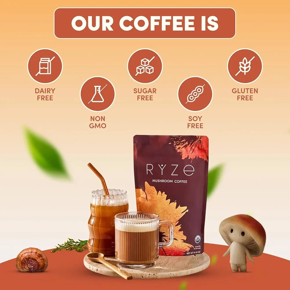 Caffè istantaneo ai funghi in polvere a tostatura media per un'immunità alla digestione focalizzata sull'energia — image 7