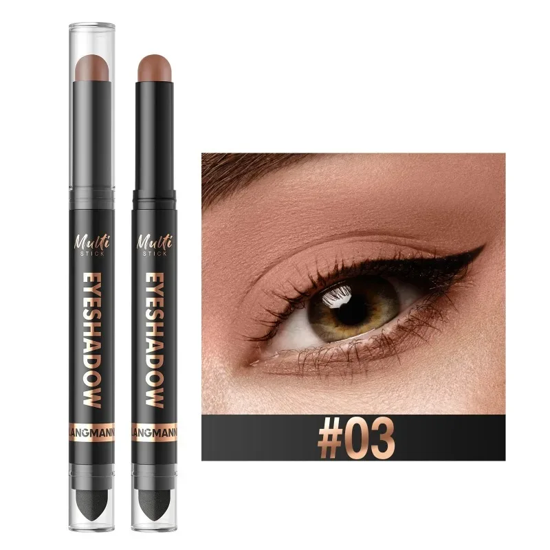 Bâton de fard à paupières Double tête, 16 couleurs, nacré, chatoyant, marron, crème hautement imperméable, crayon d'ombre à paupières, maquillage longue durée pour les yeux — image 21