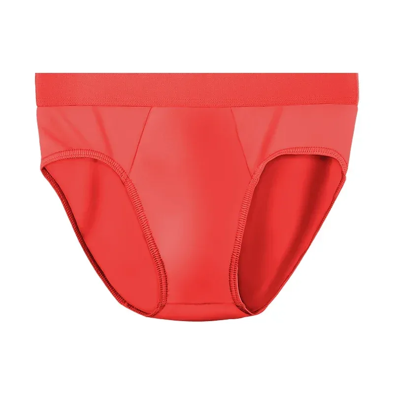 1 pieza de hielo para hombre - ropa interior de seda. Delgado - estilo para verano, con calzoncillos en U - convexos. pantalón corto de color liso — image 5