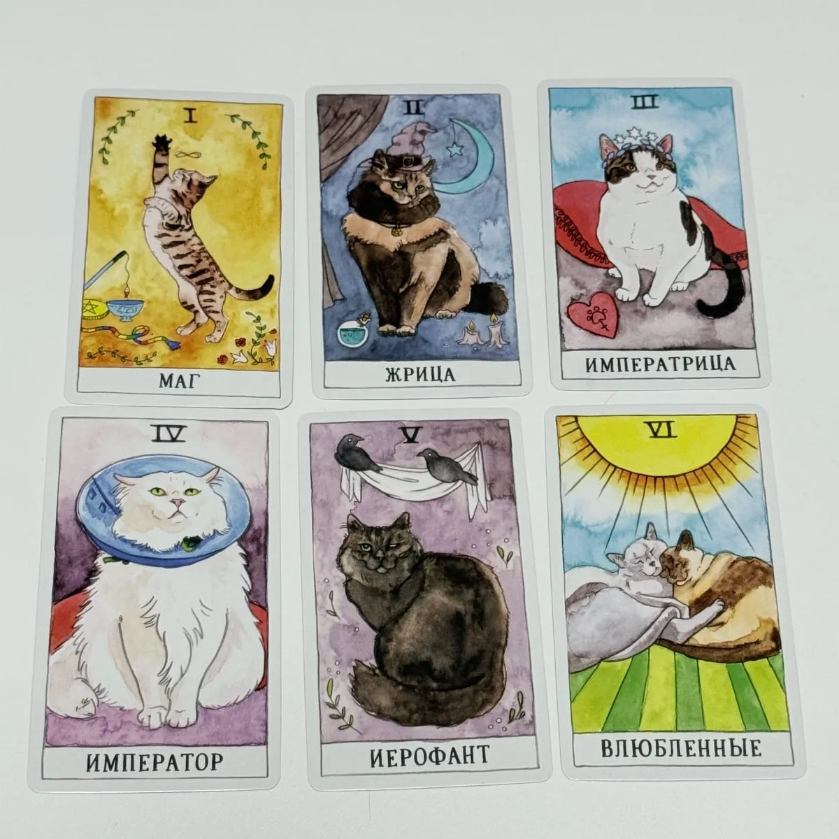 78Pcs Cat Tarot Dek Siri Kucing Comel Versi Rusia Permainan Papan Tilikan Kad Tarot — image 2