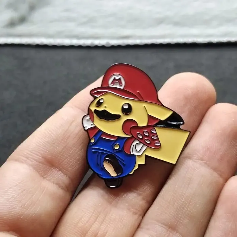 Pokemon Pikachu Enamel Pin Lapel Pin untuk Beg galas Kerongsang Besi Lencana Kerongsang Fesyen untuk Pakaian Hadiah Barang Kemas — image 4