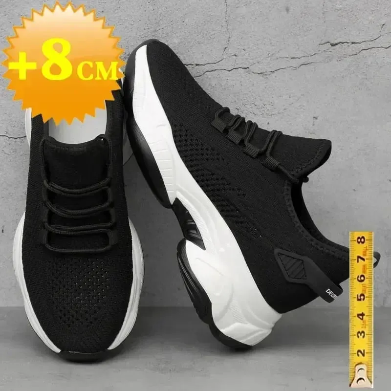 Increasing Men Sneakers Casual Heightening Shoes 8cm Height Increase Shoes for Summer Breathable 6cm Elevator — image 4