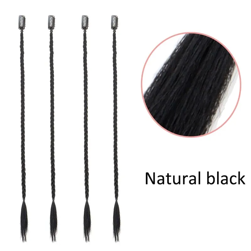 4 ชิ้น 20 "ยาวคลิปสังเคราะห์ในกล่อง Braid Hairpiece Extension Boho ทรงผมเส้นใยอุณหภูมิสูงทุกวันเครื่องแต่งกาย party K-POP — image 11