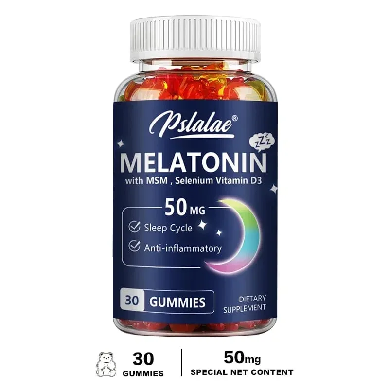 Melatonin Gummies 50mg - Υποστήριξη ύπνου Ανακούφιση από το στρες Βελτιωμένη ποιότητα ύπνου Αυξημένη παραγωγή ενέργειας Αυξημένη ζωτικότητα