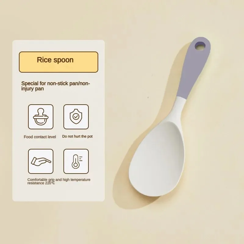 Juego de 1/2/3/4 espátula de silicona gris y blanca, juego de cuchara para sopa, sartén antiadherente, herramientas de cocina, kit de cocina