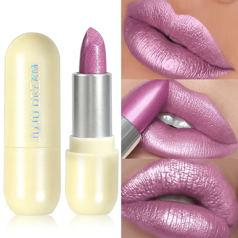 Shimmer Metallic Lipstick High Pigment Sparkling Bold Lip Color Long Lasting Waterproof Party Makeup — image 2