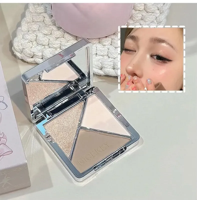 Makeup Kit Include 4 Matte Lipgloss 1 Face Blusher 1 Pressed Powder 1 Eyesshadow Palette 1 Contour Palette With Necklace — image 6