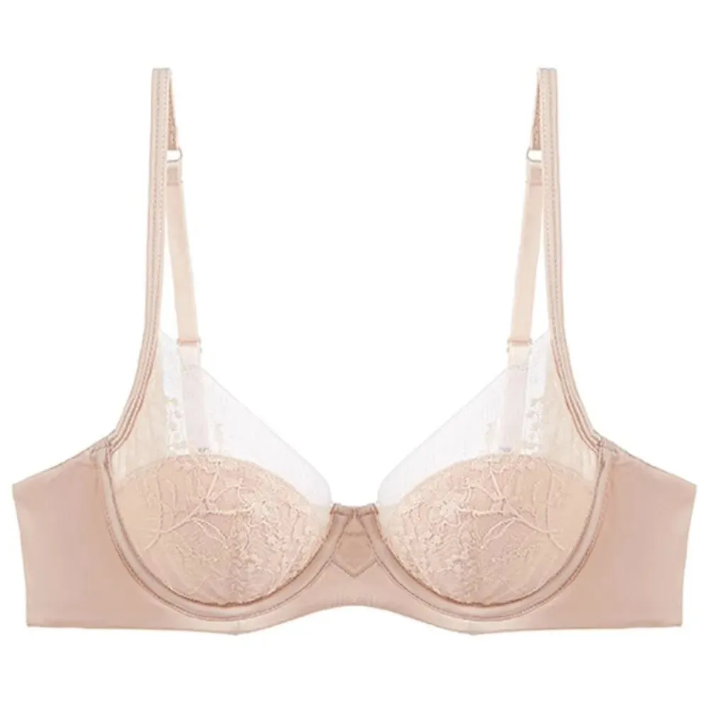 Ensemble de Lingerie en dentelle, bonnet fin, minimiseur, soutien-gorge et culotte, confort, couverture complète, intimes pour gros buste, sous-vêtements festifs quotidiens pour femmes — image 5