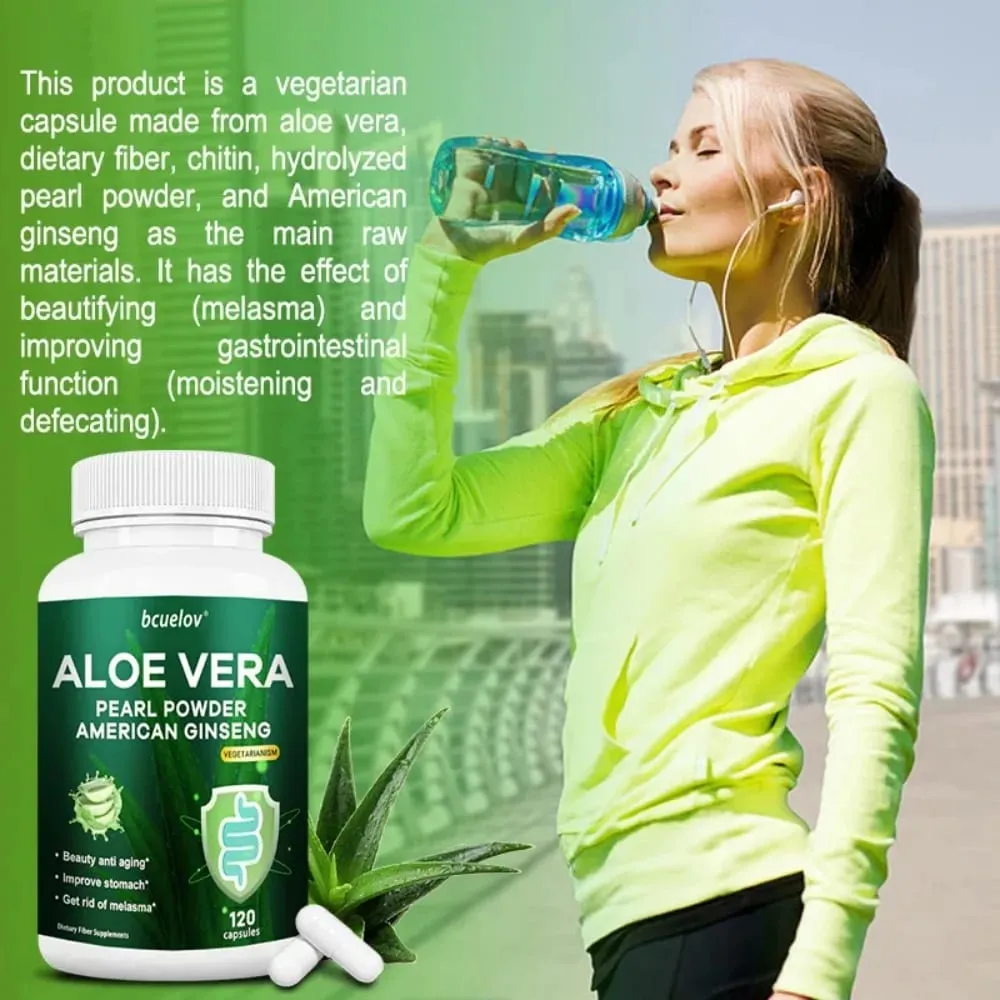 Aloe Vera ekstrakt kapsler hjælper med at lindre forstoppelse tyktarmsrensning og afgiftning og styrer vægtmetabolisme — image 4