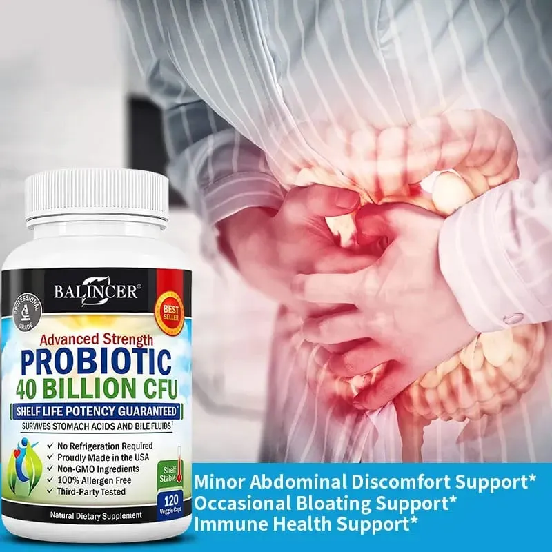 Probiotic Capsules 40 Billion CFU Gut Nutritional Supplement Supports Balanced Intestinal Flora & Digestive Comfort for Adults — image 4