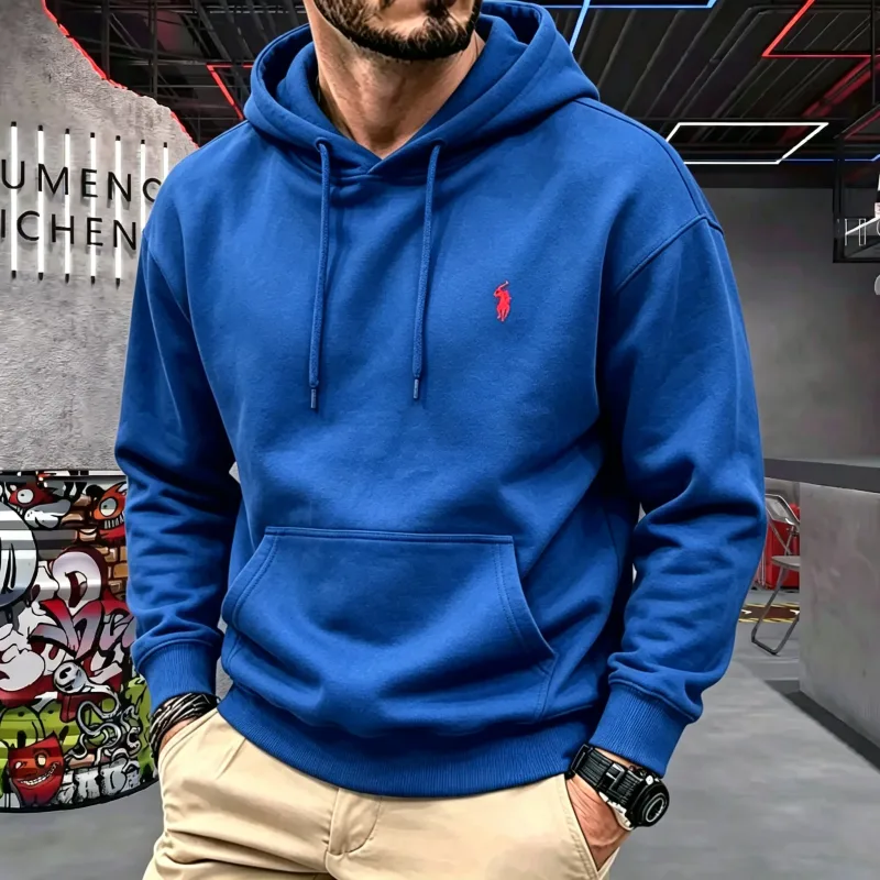 High-end men's hooded long-sleeved 2026 autumn-winter luxurious fashionable horse embroidery golf top casual hoodie men clothing — image 8