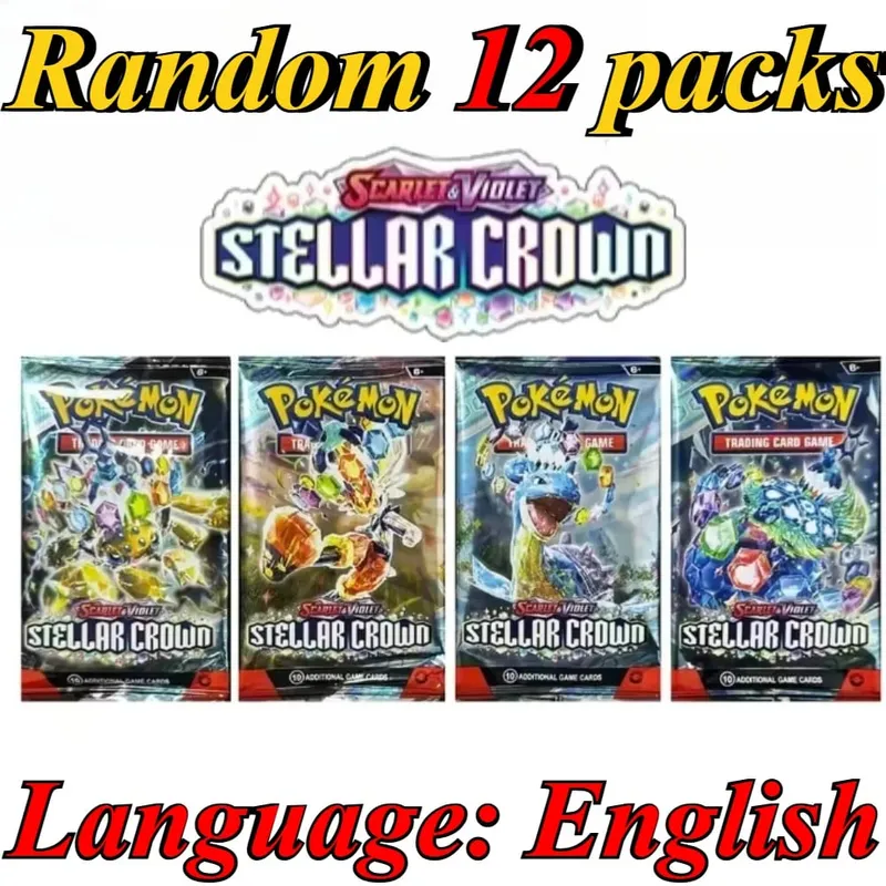 10 pacchetti di carte Pokémon Stelle luminose 151 evoluzioni prismatiche PALDEAN FATES Regalo di carte di transazione di battaglia di rinforzo inglese — image 22