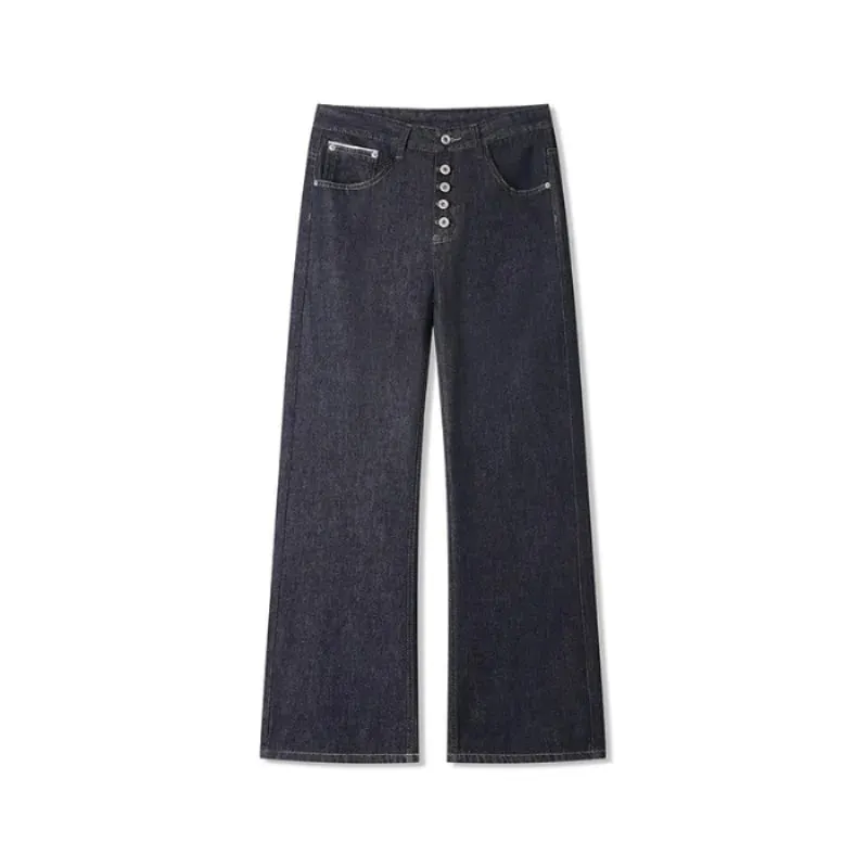 Neue Y2K Mann Hosen Vintage Denim Fünf Taste Niet Verstärkt Waschen Gerade Bootcut männer Jeans Casual Streetwear — image 2