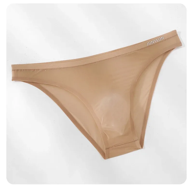 Bezešvé rychleschnoucí pánské kalhotky spodní prádlo Jednobarevné ledové hedvábí Ultratenké spodky Sexy prodyšné 3D pouzdro Kalhotky Spodní prádlo — image 19