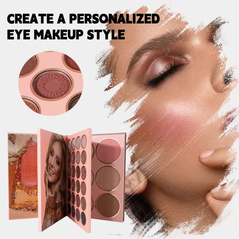 54 สี Professional แต่งหน้า Palette Book เครื่องสำอาง Palette Matte Pearlescent Blush Highlight Contouring เครื่องสำอาง All-in-one — image 5