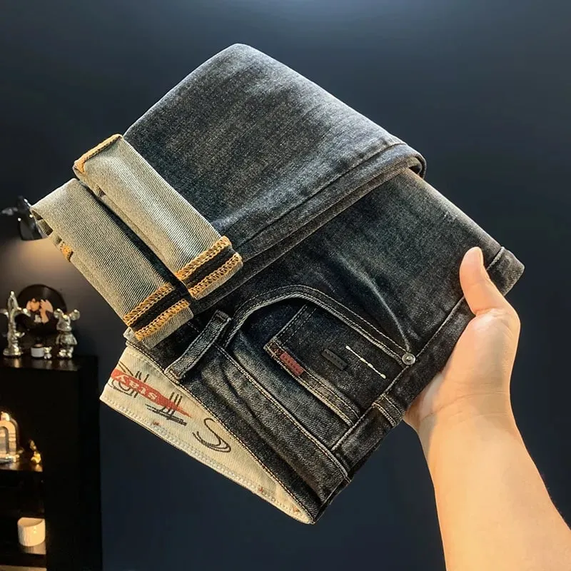 2025 nuovi jeans conici Micro Haren per pantaloni a gamba piccola allentati elastici casual alla moda autunno da uomo