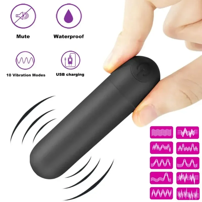 USB Charge Mini Výkonný Bullet Vibrator Ženy Klitorální stimulátor Vaginální G bod Masturbace Erotické vibrátory Sexuální hračky pro dospělé