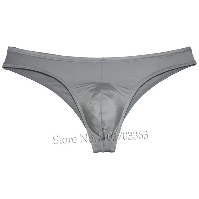 Cuecas de biquíni masculinas, cuecas triangulares, franzir as costas, micro cuecas elásticas brilhantes, verão, cintura baixa, praia, sexy, sedoso e suave